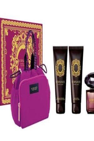 Versace Crystal Noir Eau de Parfum 90ML + 100ML Body Lotion + 100ML Shower Gel + Gift Set Bag (W)