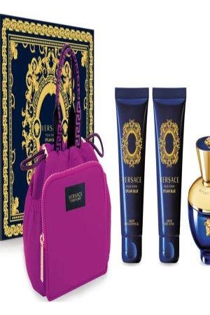 Versace Dylan Blue Pour Femme Eau de Parfum Gift Set 100ML + 100ML Shower Gel + 100ML Body Lotion + Pouch