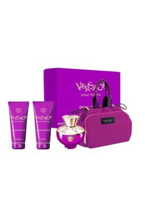 Versace Dylan Purple Eau de Parfum Gift Set 100ML + 100ML Shower Gel + 100ML Body Lotion + Pouch (W)