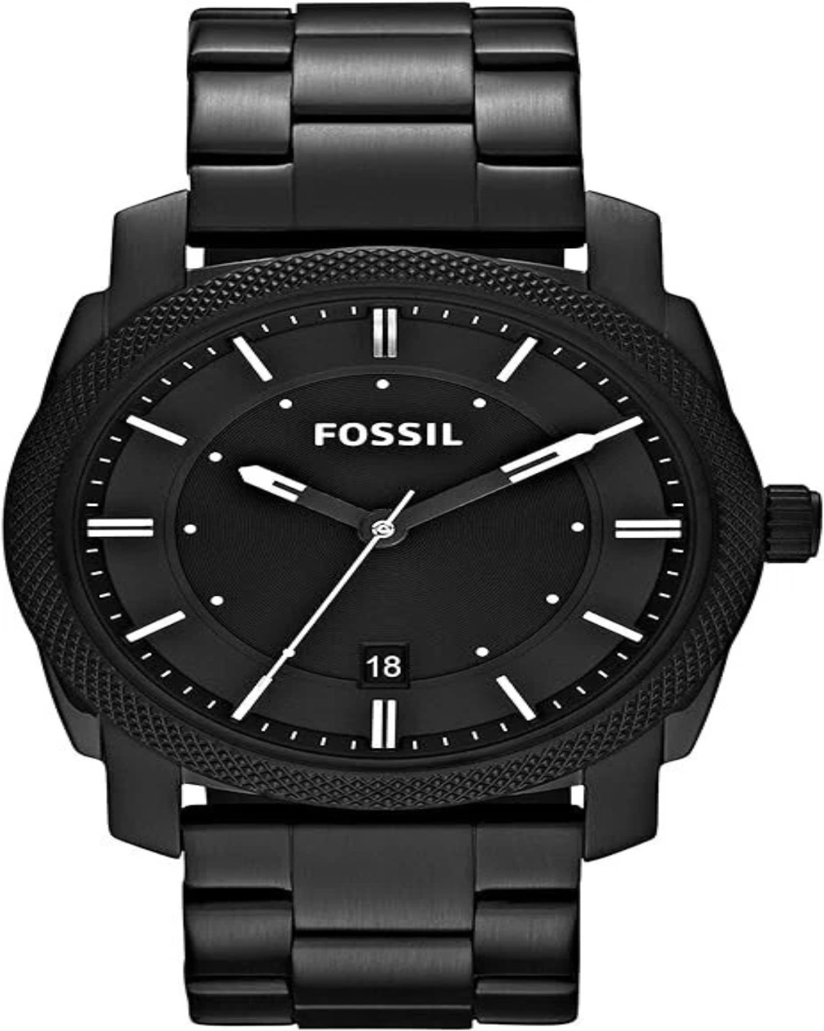 Fossil Machine Three-Hand Date Stainless Steel Watch FS4775