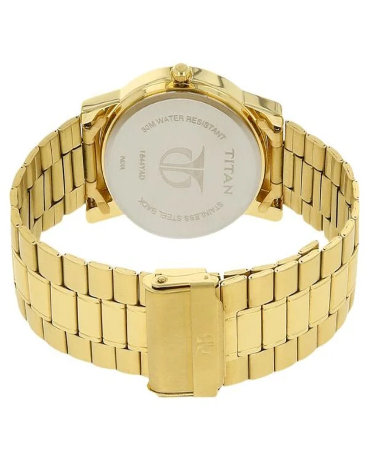 TITAN KARISHMA ZING QUARTZ ANALOG CHAMPAGNE DIAL GOLD STAINLESS STEEL STRAP MEN’S WATCH 1644YM06 - Image 3