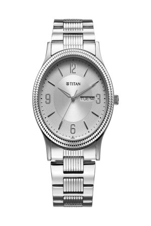 TITAN KARISHMA GENTS UPGRADES QUARTZ ANALOG SILVER DIAL SILVER STAINLESS STEEL STRAP MEN’S WATCH 1650SM02