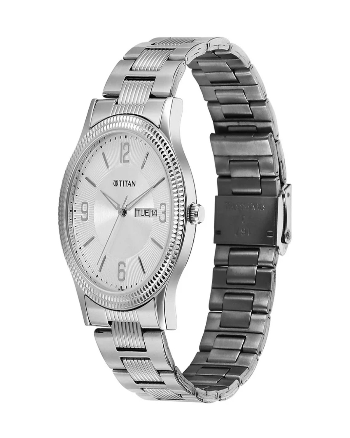 TITAN KARISHMA GENTS UPGRADES QUARTZ ANALOG SILVER DIAL SILVER STAINLESS STEEL STRAP MEN’S WATCH 1650SM02 - Image 3