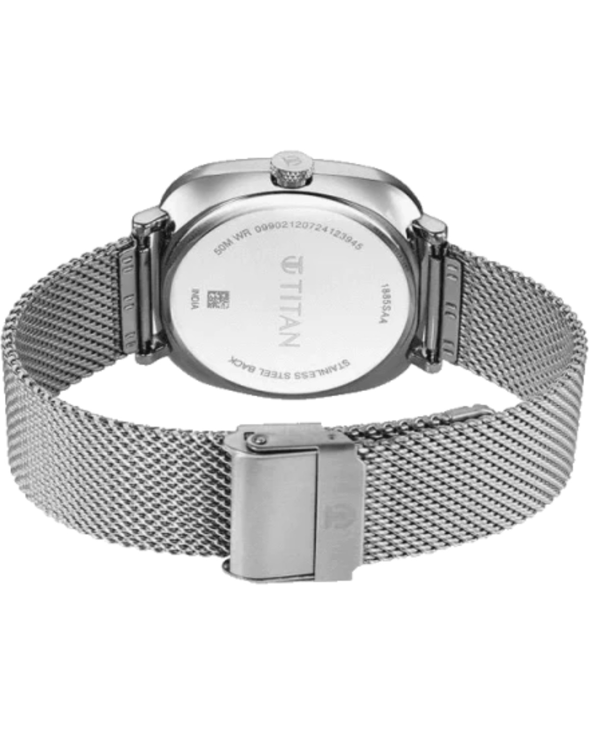 TITAN NEO CURVE QUARTZ ANALOG BLUE DIAL STAINLESS STEEL MESH STRAP MEN’S WATCH 1885SM02 - Image 3