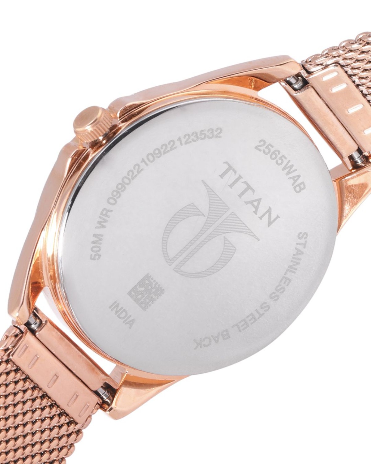 TITAN QUARTZ ANALOG BLACK DIAL SILVER STAINLESS STEEL STRAP WOMEN’S WATCH 2504SM02-DC435 - Image 2