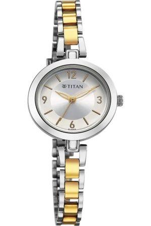 TITAN KARISHMA QUARTZ ANALOG SILVER DIAL TWO-TONE STAINLESS STEEL STRAP WOMEN’S WATCH 2598BM02