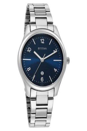 TITAN ELMT QUARTZ ANALOG GUNMETAL DIAL GREY STAINLESS STEEL STRAP MEN’S WATCH 2639SM07