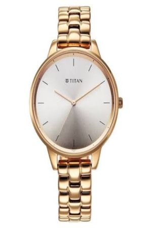 TITAN NEO QUARTZ ANALOG GREY DIAL ROSE GOLD METAL STRAP WOMEN’S WATCH 2648WM12