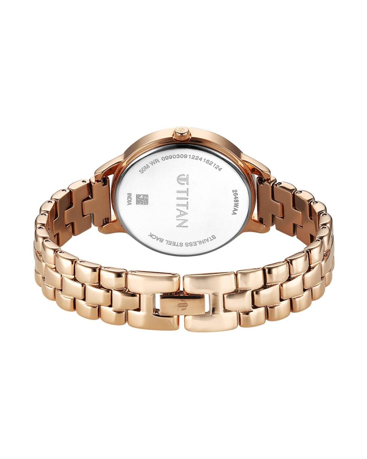 TITAN NEO QUARTZ ANALOG GREY DIAL ROSE GOLD METAL STRAP WOMEN’S WATCH 2648WM12 - Image 2