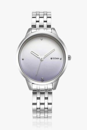 TITAN EDGE QUARTZ ANALOG SILVER DIAL STAINLESS STEEL STRAP MEN’S WATCH 2664SM01-DL986