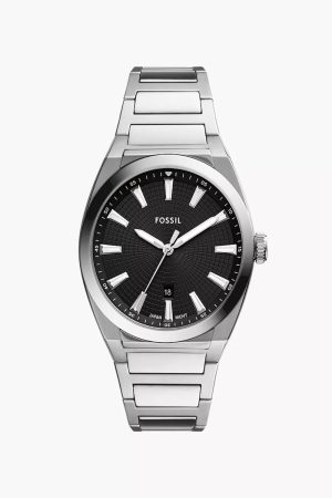Fossil Everett Three-Hand Date Stainless Steel Watch FS5821