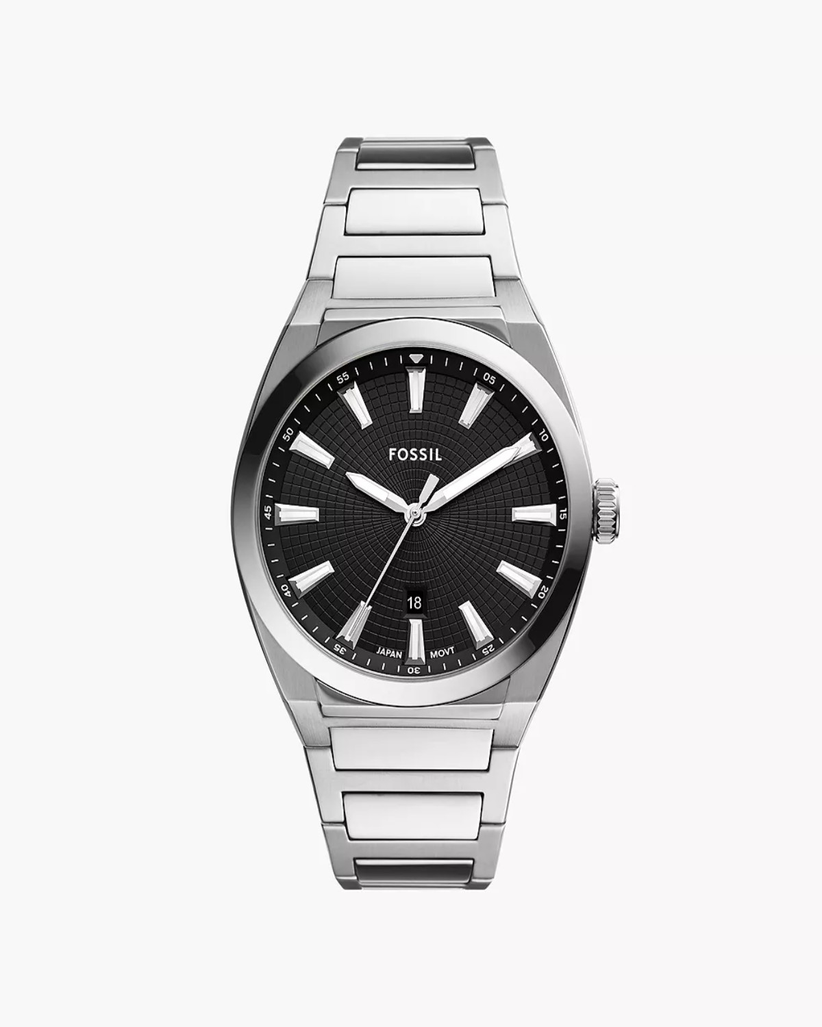 Fossil Everett Three-Hand Date Stainless Steel Watch FS5821