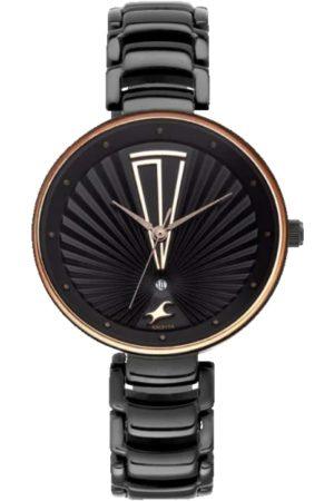 FASTRACK RUFFLES QUARTZ ANALOG BLACK DIAL BLACK STAINLESS STEEL STRAP WOMEN’S WATCH 6216NM01