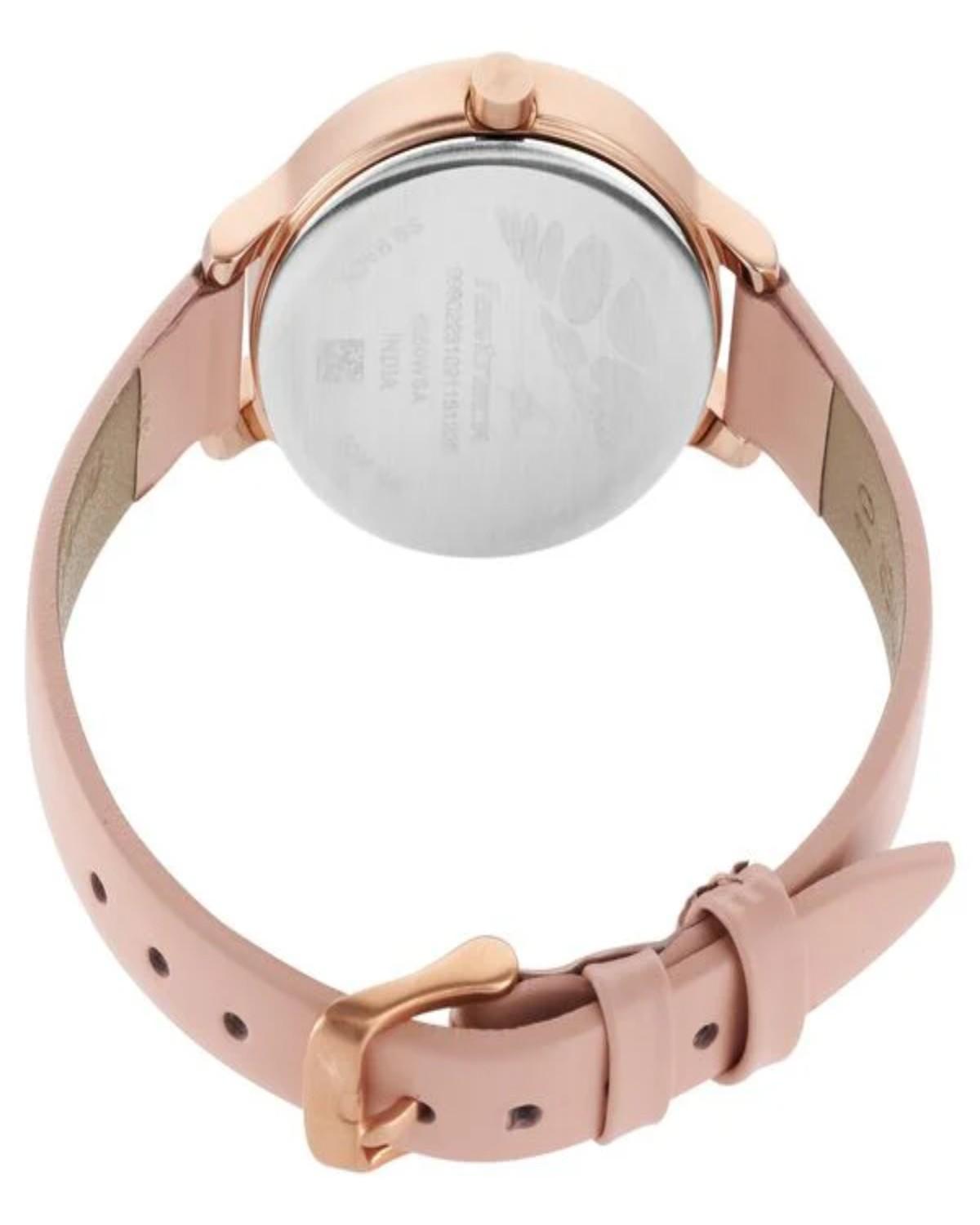 FASTRACK STUNNERS QUARTZ ANALOG BLUE DIAL BROWN LEATHER STRAP WOMEN’S WATCH 6260WL02-DM177 - Image 4