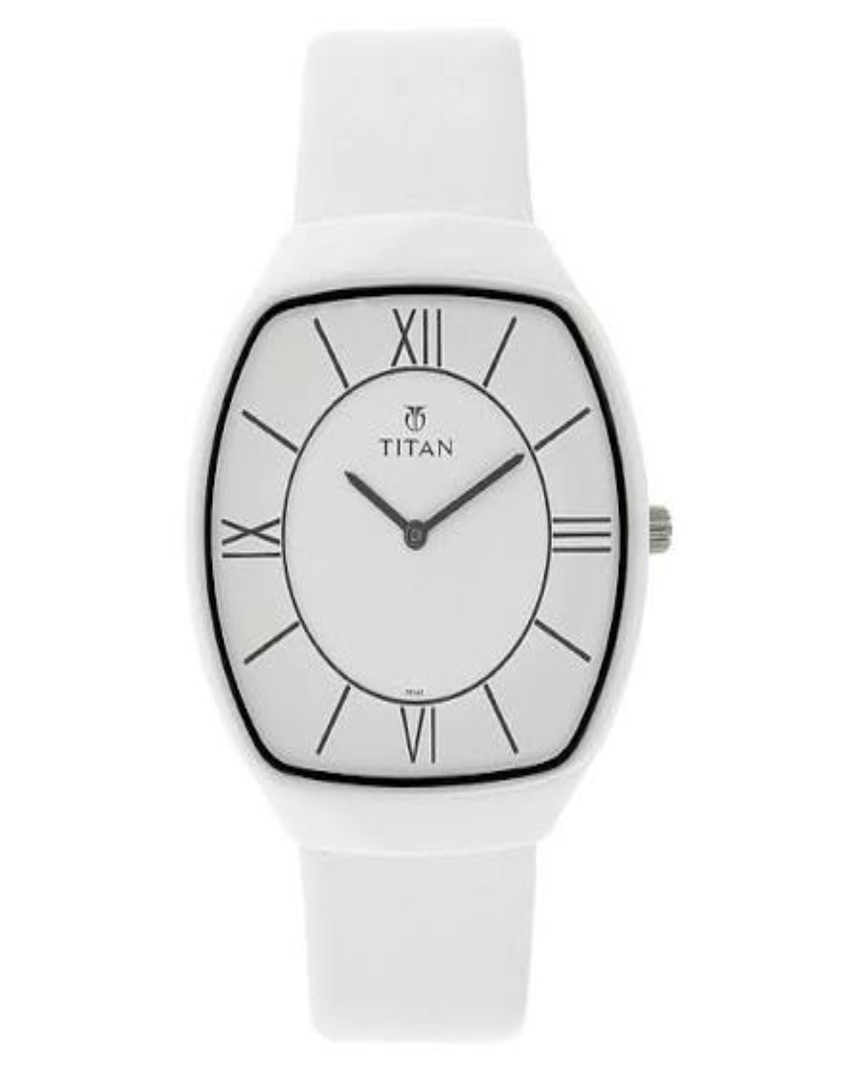 TITAN QUARTZ ANALOG WHITE DIAL WHITE LEATHER STRAP MEN’S WATCH 90015KL02J-DE143