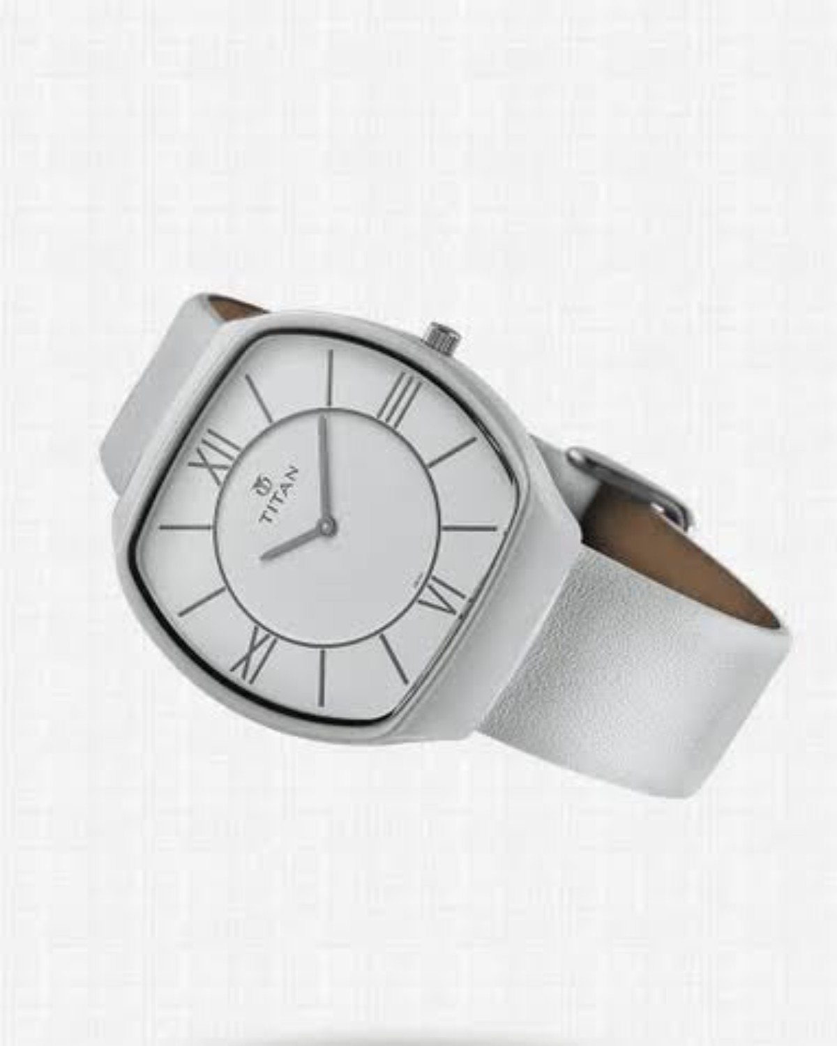 TITAN QUARTZ ANALOG WHITE DIAL WHITE LEATHER STRAP MEN’S WATCH 90015KL02J-DE143 - Image 2