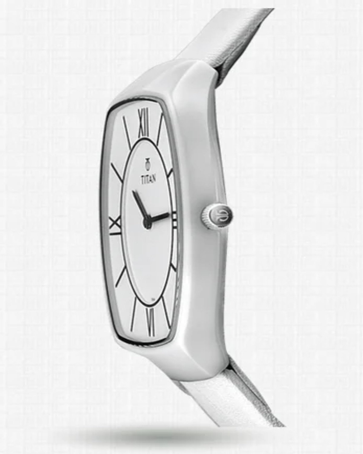 TITAN QUARTZ ANALOG WHITE DIAL WHITE LEATHER STRAP MEN’S WATCH 90015KL02J-DE143 - Image 3