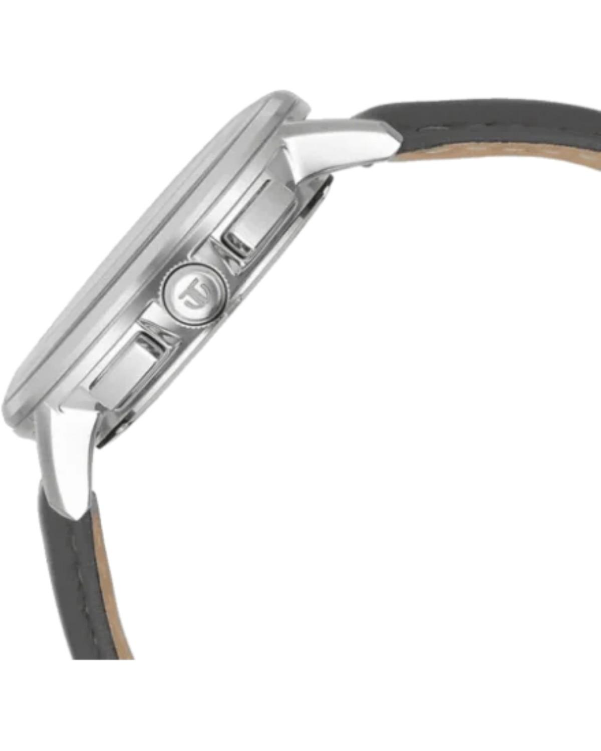 TITAN LIGHT LEATHERS QUARTZ MULTIFUNCTION SILVER DIAL GREY LEATHER STRAP MEN’S WATCH 90200SL01 - Image 3