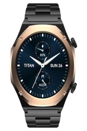 TITAN MAESTRO QUARTZ SMARTWATCH AMOLED BLUETOOTH CALLING SILVER STAINLESS STEEL STRAP UNISEX WATCH 90208KM02