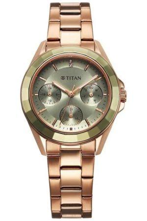TITAN GLAMOUR QUARTZ ANALOG BLACK DIAL BLACK STAINLESS STEEL STRAP WOMEN’S WATCH 95314KM01