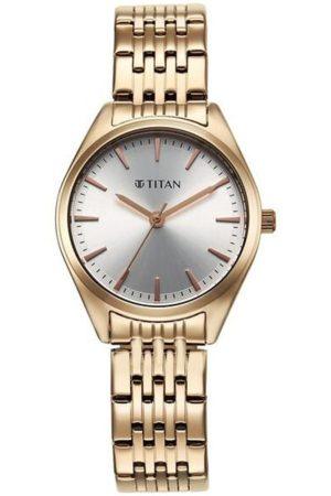 TITAN WORKMODE QUARTZ ANALOG SILVER DIAL ROSE GOLD STAINLESS STEEL STRAP WOMEN’S WATCH 95322WM01