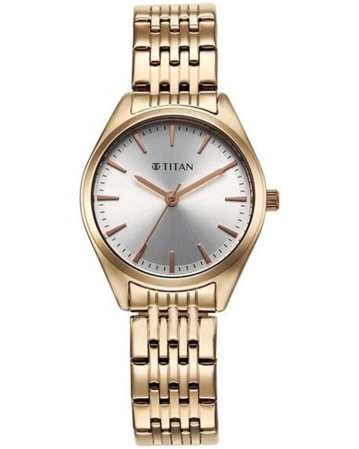 TITAN WORKMODE QUARTZ ANALOG SILVER DIAL ROSE GOLD STAINLESS STEEL STRAP WOMEN’S WATCH 95322WM01