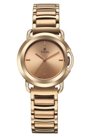 TITAN WORKMODE QUARTZ ANALOG ROSE GOLD DIAL ROSE GOLD STAINLESS STEEL STRAP WOMEN’S WATCH 95324WM01
