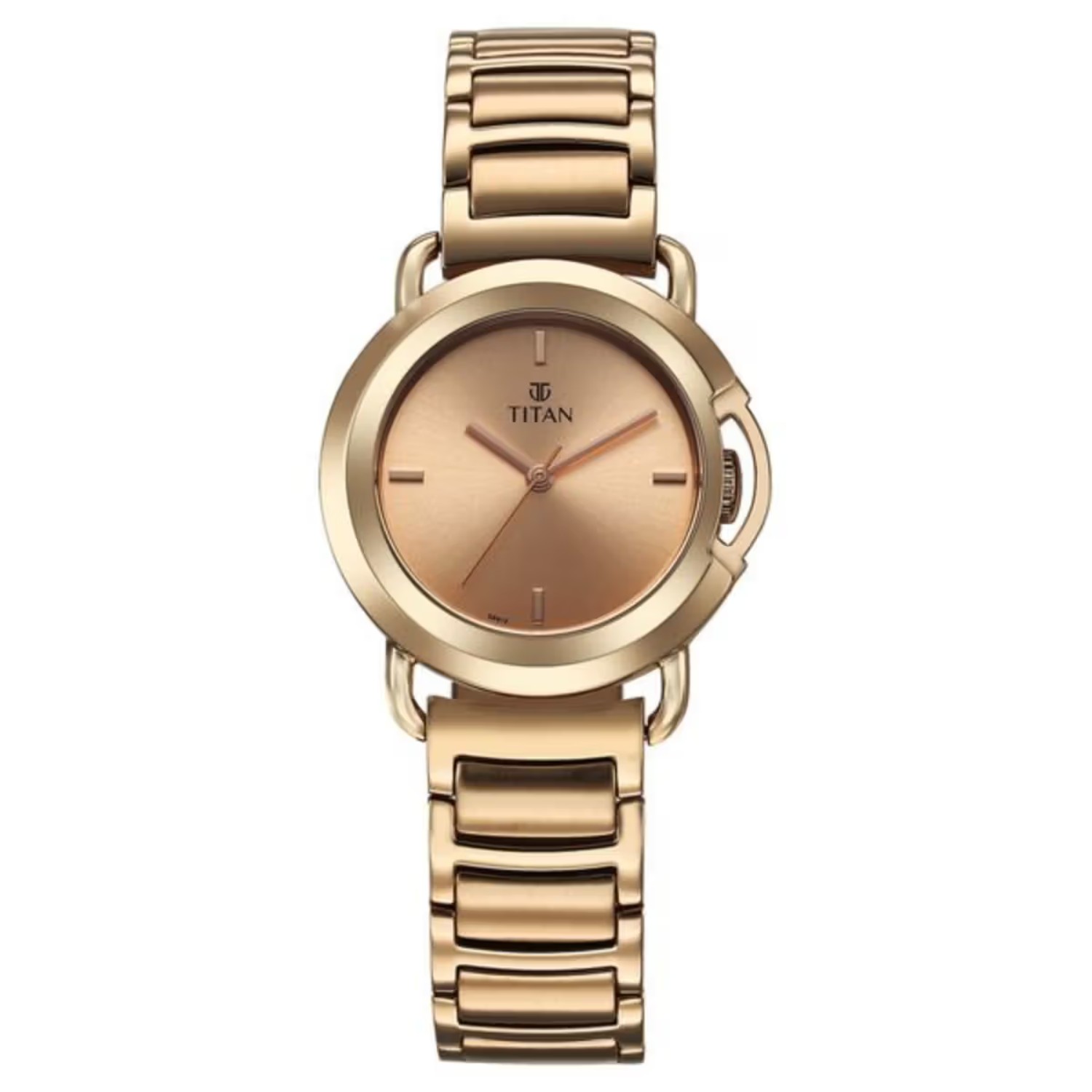 TITAN WORKMODE QUARTZ ANALOG ROSE GOLD DIAL ROSE GOLD STAINLESS STEEL STRAP WOMEN’S WATCH 95324WM01