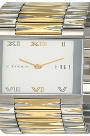 TITAN EDGE QUARTZ ANALOG WHITE DIAL STAINLESS STEEL STRAP MEN’S WATCH NE1296BM01-M951