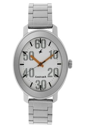 TITAN WORKWEAR QUARTZ ANALOG WHITE DIAL STAINLESS STEEL STRAP WOMEN’S WATCH NT3121SM01