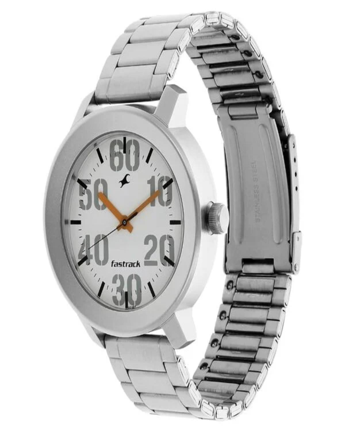 TITAN WORKWEAR QUARTZ ANALOG WHITE DIAL STAINLESS STEEL STRAP WOMEN’S WATCH NT3121SM01 - Image 2
