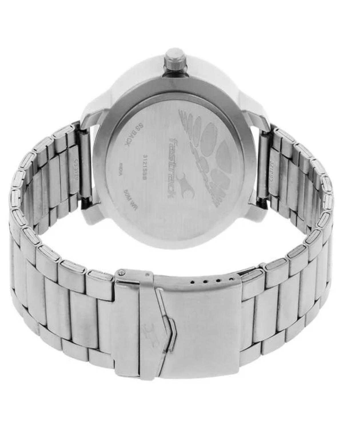 TITAN WORKWEAR QUARTZ ANALOG WHITE DIAL STAINLESS STEEL STRAP WOMEN’S WATCH NT3121SM01 - Image 4