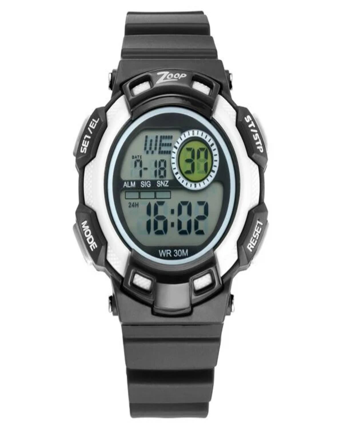 TITAN ZOOP DIGITAL QUARTZ DIGITAL BLACK DIAL BLUE/BLACK PU STRAP KIDS WATCH NP16009PP01