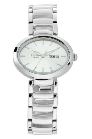 TITAN RAGA VIVA QUARTZ ANALOG SILVER DIAL STAINLESS STEEL STRAP WOMEN’S WATCH NP2620SM01
