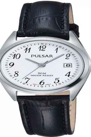 Pulsar Classic Three-Hand Date Leather Watch PH7447X1