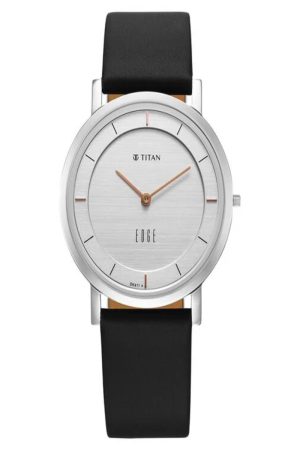 TITAN EDGE QUARTZ ANALOG WHITE DIAL BLUE LEATHER STRAP MEN’S WATCH NS1595SL06