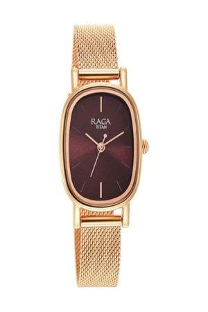 TITAN RAGA VIVA QUARTZ ANALOG ROSE GOLD DIAL ROSE GOLD STAINLESS STEEL STRAP WOMEN’S WATCH NS2665WM01