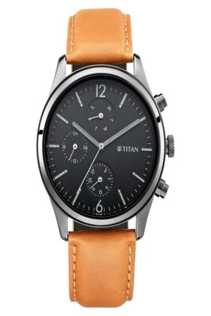 TITAN NEO SPLASH QUARTZ ANALOG BLACK DIAL STAINLESS STEEL STRAP MEN’S WATCH NT1805NL02