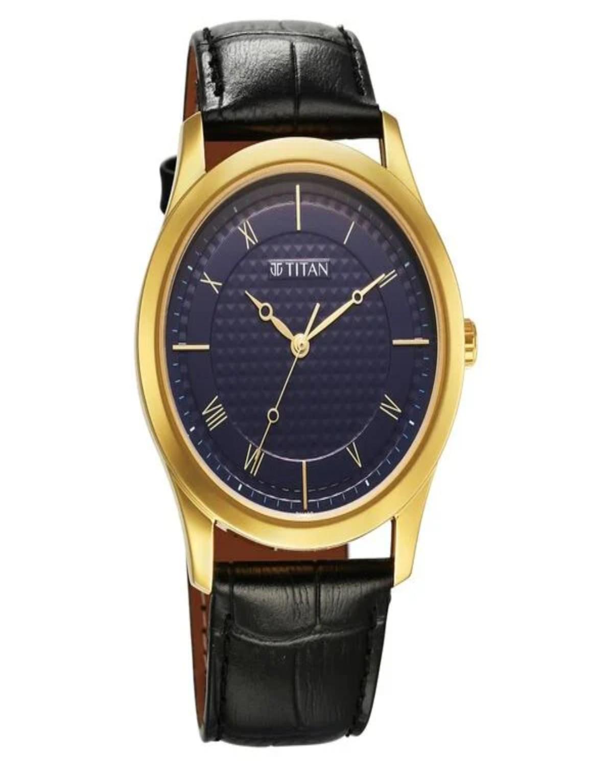 TITAN TRENDSETTERS QUARTZ ANALOG BLUE DIAL STAINLESS STEEL STRAP MEN’S WATCH NT1823YM02