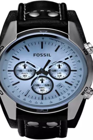 Fossil Coachman Chronograph Black Leather Watch CH2564