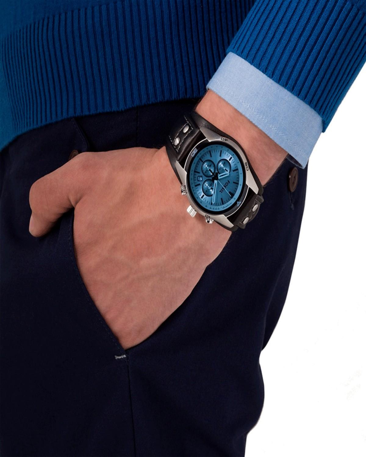 Fossil Coachman Chronograph Black Leather Watch CH2564 - Image 4