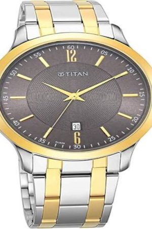 TITAN KARISHMA QUARTZ ANALOG BROWN DIAL METAL STRAP MEN’S WATCH NT1825BM01