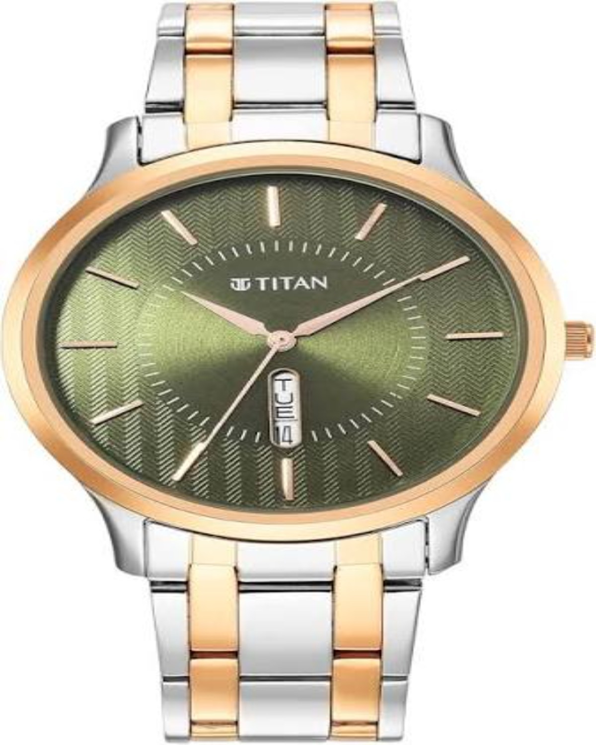 TITAN KARISHMA QUARTZ ANALOG GREEN DIAL STAINLESS STEEL STRAP MEN’S WATCH NT1825KM03