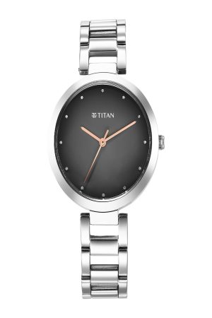 TITAN WORKWEAR QUARTZ ANALOG BLACK DIAL STAINLESS STEEL STRAP WOMEN’S WATCH NT2480SM13