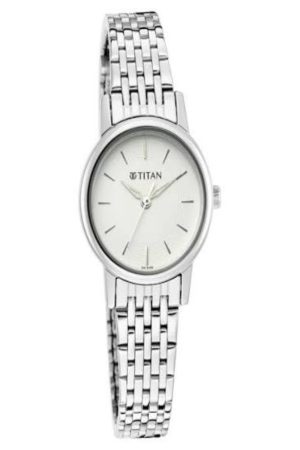 TITAN KARISHMA QUARTZ ANALOG SILVER DIAL STAINLESS STEEL STRAP WOMEN’S WATCH NT2593SM04
