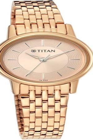 TITAN KARISHMA QUARTZ ANALOG ROSE GOLD DIAL ROSE GOLD METAL STRAP WOMEN’S WATCH NT2593WM02