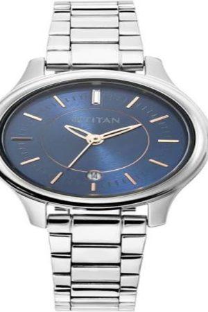 TITAN KARISHMA QUARTZ ANALOG BLUE DIAL STAINLESS STEEL STRAP WOMEN’S WATCH NT2638SM01