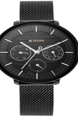 TITAN WORKWEAR QUARTZ ANALOG BLACK DIAL STAINLESS STEEL STRAP WOMEN’S WATCH NT2651NM02