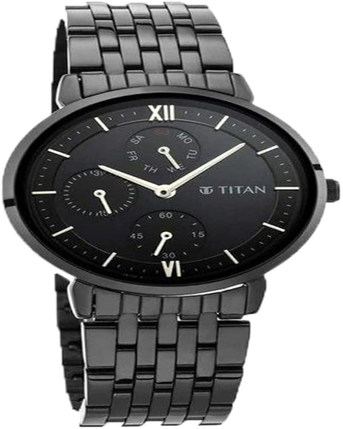 TITAN WORKWEAR QUARTZ ANALOG BLACK DIAL STAINLESS STEEL STRAP WOMEN’S WATCH NT2652NM01