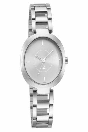 TITAN STUNNERS QUARTZ ANALOG SILVER DIAL METAL STRAP WOMEN’S WATCH NT6247SM01